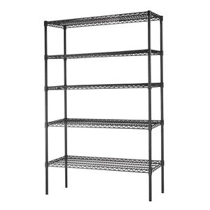 Scaffale di Stoccaggio Regolabile a 5 Ripiani Nero per Garage - Product Image 4