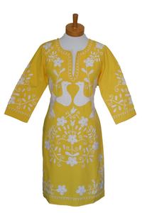 Vestido de silueta recta bohemio para mujer, la mejor oferta, venta al por mayor, Túnica de playa de verano con bordado mexicano de tono vibrante brillante - Product Image 4