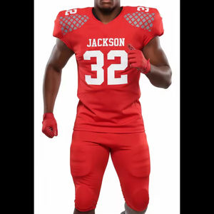 ชุดยูนิฟอร์มอเมริกันฟุตบอลแบบสั่งทำพิเศษสำหรับผู้ชายไซส์ใหญ่ คุณภาพระดับพรีเมียม OEM พร้อมลายพิมพ์แบบ Sublimation ผลิตจากโพลีเอสเตอร์ 100% - Product Image 3