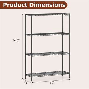 Scaffalatura in Metallo Nero a 4 Ripiani, Capacità 450 kg, 250 kg per Ripiano, Scaffali Multiuso a 4 Livelli - Product Image 4