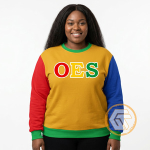 GREEK TREASURES เสื้อสเวตเชิ้ตผ้าฟลีซคอกลมสำหรับผู้หญิง แขนยาว สีพื้น ปักลาย พิมพ์ลายด้วยความร้อน ดีไซน์ด้านหน้า - Product Image 4