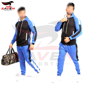 Conjunto Deportivo para Hombre, Sudadera con Capucha y Bloques de Color Azul y Negro, Pantalones Deportivos con Cierre Completo, Corte Regular, Ropa Deportiva - Product Image 6