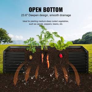 Jardinière galvanisée 94.5x47.2x23.6 \ "pour fleurs et légumes - Product Image 5