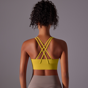 Soutien-gorge de sport pour femme à col en U, design unique, couleur unie, sans manches, séchage rapide, vente chaude - Product Image 5