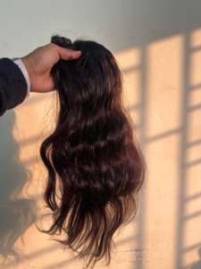 Perruque frontale en cheveux indiens Remy de qualité supérieure, avec ligne de cheveux naturelle, tissage double fait à la machine, pour usage quotidien et coiffure de bureau - Product Image 3