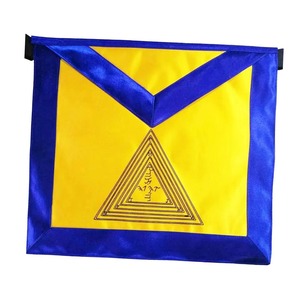 Tablier de Rite Écossais du 12e Degré Jaune avec Bordures Bleues – Fournisseur et Fabricant en Gros pour Tous les Accessoires Maçonniques - Product Image 1