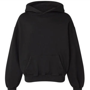 Sweat à capuche personnalisé pour homme 100 % coton, couleur unie, coupe oversize, décontracté, avec poche, en molleton bouclette tricoté - Product Image 1