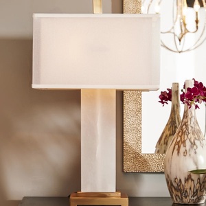 Modern <b>Marble</b> Accent Lamp Featuring Structured Geometric Form Warm Ambient Glow And Premium Decorative Styling - Product Image 2