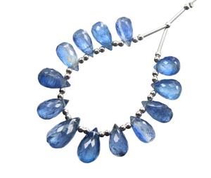 Cuentas de piedra facetada de cianita Natural hechas a mano de alta calidad de 13 piezas, hebras azules sueltas de 6mm y 8mm para la fabricación de joyas - Product Image 1