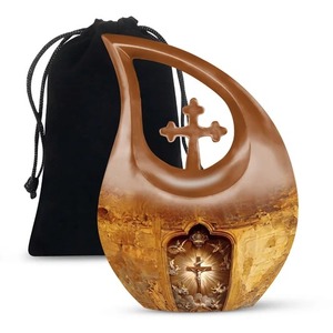 Gran oferta, urna de cremación de gota de lágrima grande de ciervo de bosque hermoso de calidad superior para cenizas humanas, urna funeraria cruzada con bolsa gratis - Product Image 4