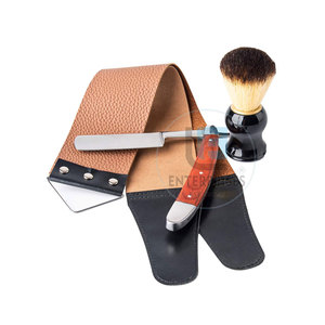 Best Selling Customized Own Design Stainless Steel Blades Wood Handle <b>Straight</b> Shaving <b>Razors</b> Professional Quality - Product Image 6