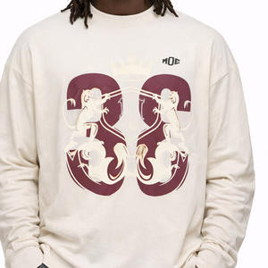 Oversized Graphic Streetwear Men’s T-Shirts Long Sleeve Cotton Blend Printed <b>Tshirts</b> for Men Wholesale Garment Manufacturing - Product Image 4