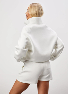 Ensemble de survêtement pour femme, veste et pantalon de jogging en coton et polyester, tissu extensible respirant, vêtements de sport, prix bas, OEM - Product Image 2