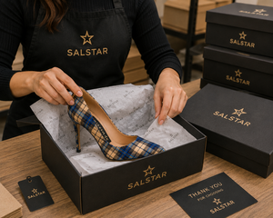 Chaussures à talons hauts en tartan pour femmes |   Escarpins à talons aiguilles à carreaux tendance |   Logo personnalisé en gros - Product Image 6