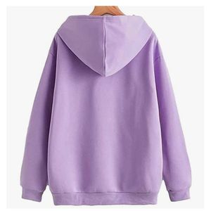 Sudadera con Capucha Extra Grande para Mujer, Color Sólido, Forro Polar, Manga Larga, Estilo Casual para Otoño - Product Image 2
