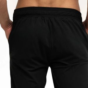 Pantalon de jogging décontracté en coton noir pour homme, taille haute élastique avec cordon de serrage, séchage rapide, coupe droite, vente en gros - Product Image 4