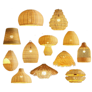 Lámpara Colgante de Ratán con Forma de Hongo Creativa, Lámpara de Bambú Tejida a Mano para Habitación Infantil, Decoración de Cafetería - Product Image 4