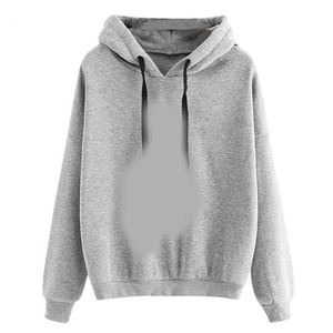 Sudadera con Capucha Rosa para Mujer, Manga Larga, Color Sólido, Tejido de Algodón, Ropa de Otoño - Product Image 4