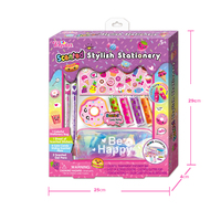 Ensemble de papeterie élégant pour enfants Tokidas Fashion T417S, sac de papeterie transparent parfumé avec autocollants, stylos gel, bloc-notes
