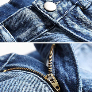 Shorts en jean pour hommes, style streetwear, design unique, décontractés, effet délavé, mode été - Product Image 3