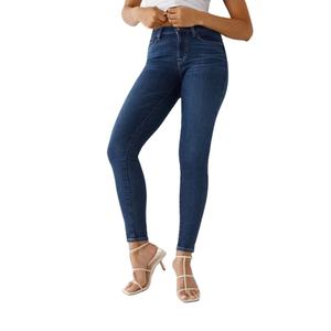 High Quality OEM Custom Service Bulk Wholesale Light Blue <b>Women</b> Luxury Ripped <b>Skinny</b> Denim <b>Overalls</b> <b>Women</b> <b>Jeans</b> Pants Made BD - Product Image 3