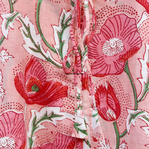Belle robe d'été en coton à fleurs imprimées à la main pour femmes, vêtements décontractés, manches 3/4, séchage rapide - Product Image 6