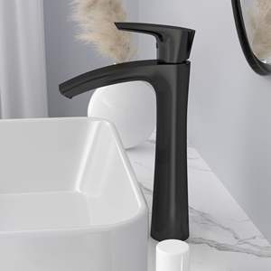 Rubinetto lavello da bagno nero opaco a foro singolo con accessorio rubinetto - Product Image 3