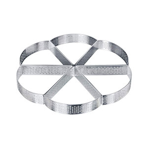 Perforated Fan Shape Tart Ring Stainless Steel 2cm Height Sector <b>Slice</b> Mold 1 Piece Flower Display Korea Made Oven Safe Handmade - Product Image 5