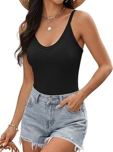 Nouveaux débardeurs d'été pour femmes, doux, anti-boulochage, col carré, couleur personnalisée, en Spandex/Coton, pour le sport - Product Image 2