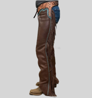 Chaps en cuir western de qualité supérieure, équipement de cowboy, durables et confortables, ajustement réglable, fabriqués à la main pour l'équitation et le rodéo
