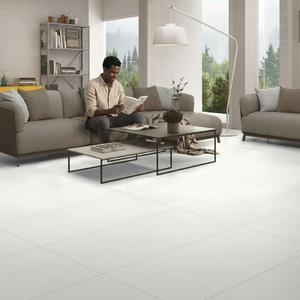 Sandfeel White Tamaño grande Antideslizante Mate Acabado áspero Cocina 600x1200 Azulejos de piso de concreto Premium - Product Image 6