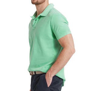 Polo de color sólido para hombre, uniforme de golf de negocios, 100% algodón, de alta calidad, con logotipo personalizado. - Product Image 4