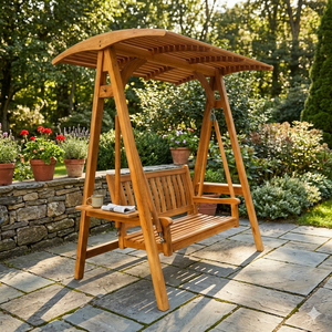 Banc balançoire en teck massif, mobilier de jardin, Bali Jepara Indonésie, produit d'exportation, directement de l'usine, mobilier d'extérieur - Product Image 3