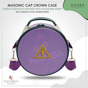 Étui pour casquette de maître maçon royal et sélectionné Cryptic Masonic, violet, brodé à la main avec une bande - Product Image 4