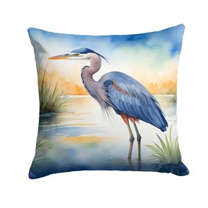 Blue Heron Emerging From <b>Day</b> Fading Machine Washable 14Hx14W Indoor & <b>Outdoor</b> Decorative Throw Pillow for Couch <b>Bed</b> & Patio - Product Image 1