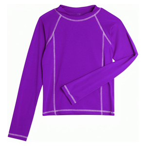 Haut de sport unisexe bleu roi à manches longues, protection UV UPF50+, écologique, séchage rapide, respirant, antibactérien, en polyester, teint uni - Product Image 3