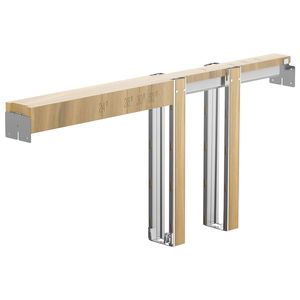 Kit Telaio per Porta Scorrevole a Scomparsa per Porte Larghe 24-30 Pollici e Alte 80 Pollici, Meccanismo di Chiusura Morbida Bidirezionale, Scorrimento Fluido e Silenzioso - Product Image 1