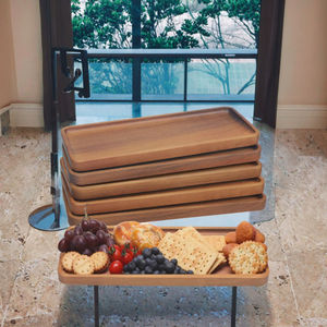 Bandeja de Servir Rectangular de Madera Pulida, Plato para Charcutería Marrón, Bandeja para Exhibición de Alimentos para Fiestas y Cocina - Product Image 3