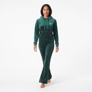 Ensemble sweat-shirt à capuche et pantalon de jogging en velours pour femme, deux couleurs, léger, respirant, tenue de sport d'hiver - Product Image 3