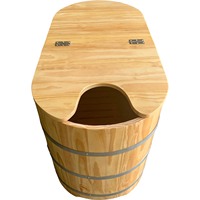Baignoire Hotbath Baignoire autoportante en bois Baignoire en bois portable pour adultes Baignoire de trempage pour baignoire chaude Fabriquée au Vietnam