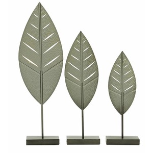 Metal Leaf Sculpture <b>Set</b> of <b>3</b> Modern Artistic Tabletop Decor for Living Room for Home Decor - Product Image 5