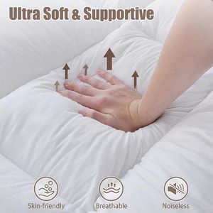 Protège-matelas matelassé en microfibre imperméable et rafraîchissant, pliable, extra épais, en mousse à mémoire de forme, 400TC, toutes saisons - Product Image 3