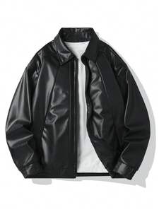 แจ็คเก็ตหนังผู้ชายแบบกันน้ำ คอตั้ง ผ้าแคนวาส เงางาม สีสันและโลโก้สั่งทำได้ คุณภาพสูง ขายส่ง OEM สำหรับฤดูหนาว - Product Image 6