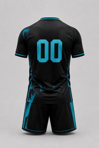 Créez votre propre ensemble d'uniformes de football pour hommes adultes de haute qualité, personnalisé, en polyester 100% respirant, à col en V et manches courtes - Product Image 3