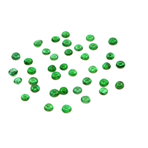 Esmeraldas naturales de Zambia calibradas en forma de cabujón, redondas de 2 mm, piedras preciosas de esmeralda sueltas naturales para la fabricación de joyas, listas para usar. - Product Image 4