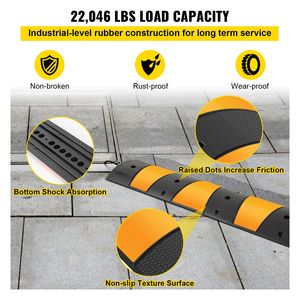 2 Pezzi Rampa Protettiva per Cavi in Gomma Rinforzata da 1,83 m (72,4 x 12 x 2,4 Pollici) per Garage, Vialetti e Applicazioni Stradali - Product Image 4