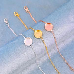 Pulsera de Cadena con Bisel en Blanco de Plata 925 Maciza y Oro de 18k de 10mm, Hecha a Mano de Alta Calidad, para Joyería DIY con Resina y Recuerdos - Product Image 2