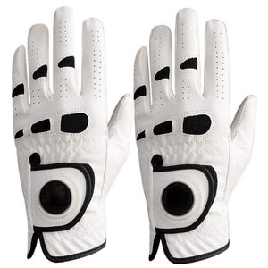 DARIB IMPEX <b>Black</b> Goatskin <b>Leather</b> Breathable Embossed Golf <b>Glove</b> Right Hand Non-Slip Pull on Unisex Sports - Product Image 5