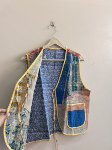Chaleco Kantha sin Mangas, Estilo Boho Vintage, Hecho a Mano, Reversible, para Mujer - Product Image 5