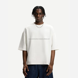 Vente en gros 100% coton T-shirt vierge surdimensionné 280 g/m² Poids lourd Logo 3d personnalisé T-shirt pour hommes - Product Image 1